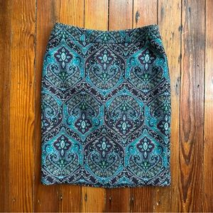 Talbots Petites paisley pencil skirt 6P